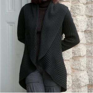 PERUVIAN LINK Alpaca Blend Circle Cardigan Sweater Ribbed Magic Sweater Layering